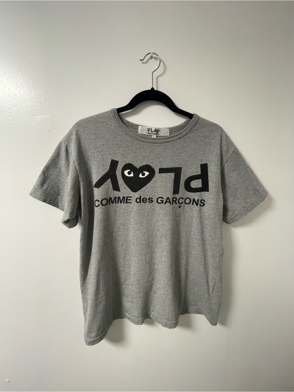 Comme des Garçons Play Grey Logo Tee